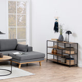 Metal Bookcase Wide in Black With 4 Shelves - Seaford