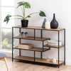 Metal Bookcase Wide in Black With 4 Shelves - Seaford
