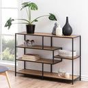 Metal Bookcase Wide in Black With 4 Shelves - Seaford