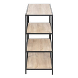Metal Bookcase Wide in Black With 4 Shelves - Seaford