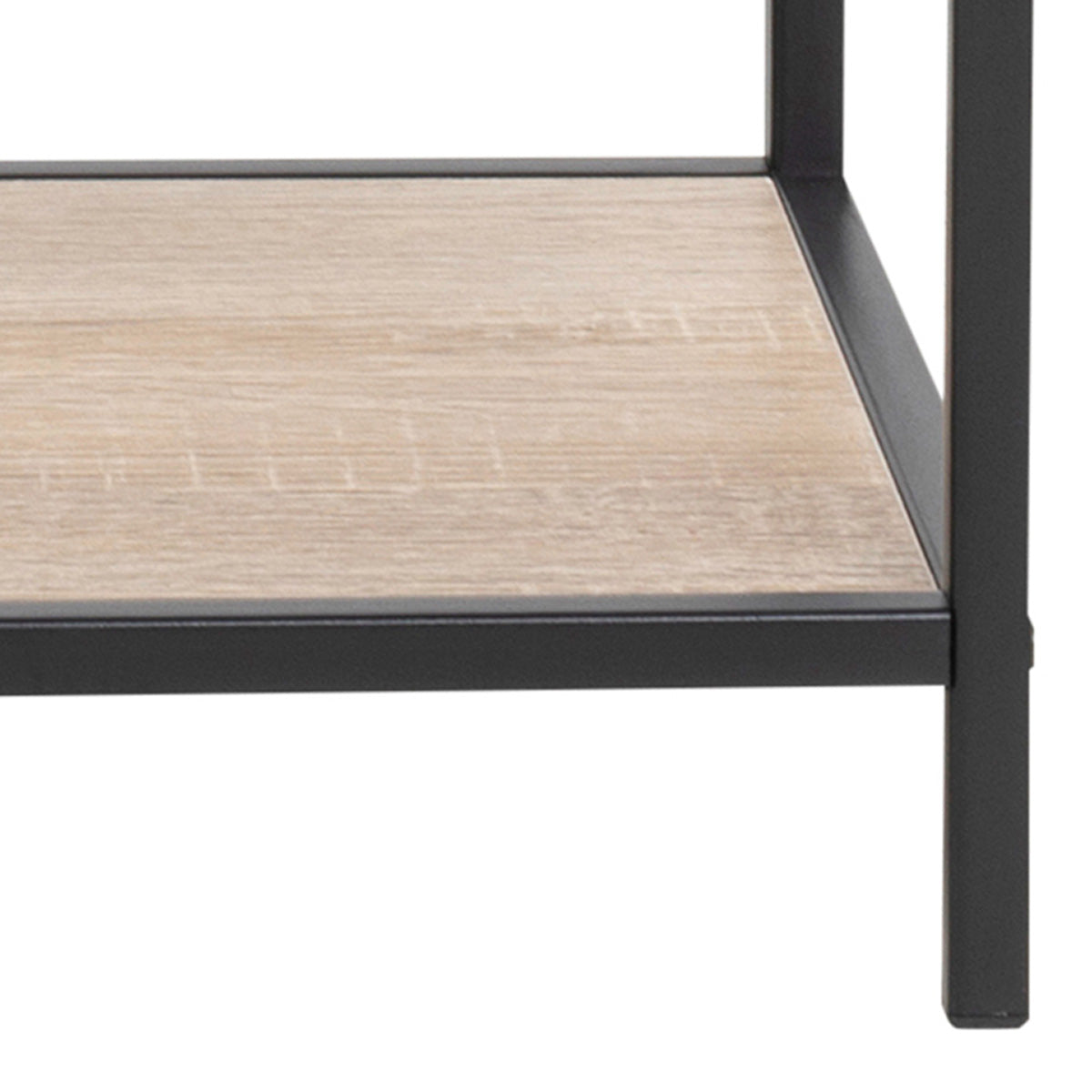 Metal Bookcase Wide in Black With 4 Shelves - Seaford