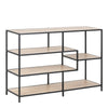 Metal Bookcase Wide in Black With 4 Shelves - Seaford