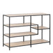 Metal Bookcase Wide in Black With 4 Shelves - Seaford