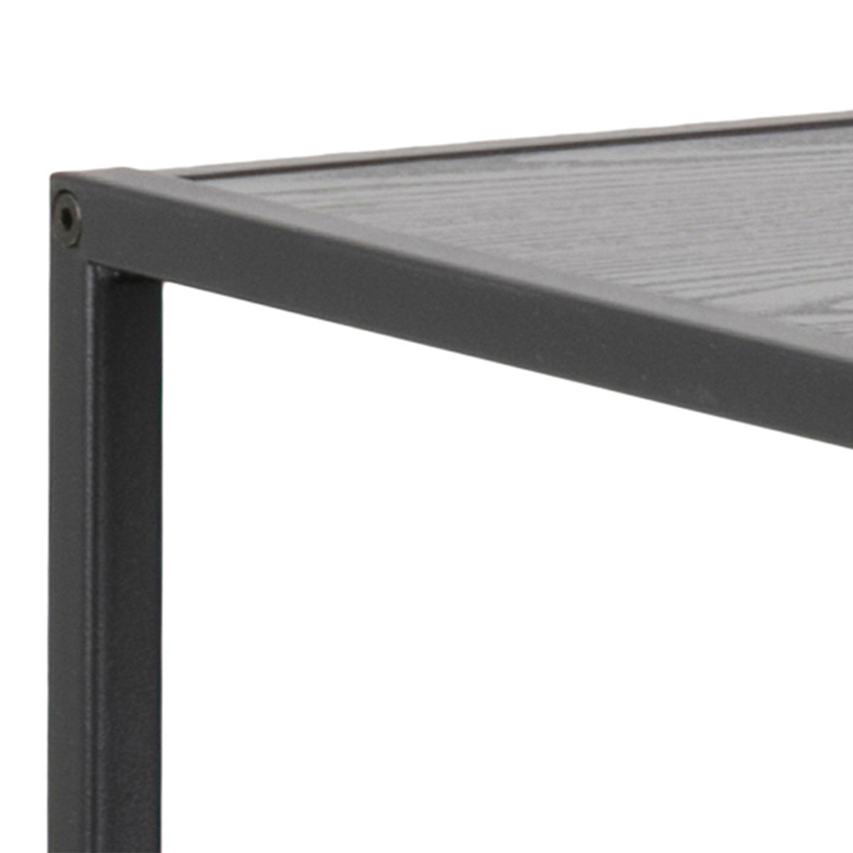 Metal Bookcase Wide in Black With 4 Shelves - Seaford