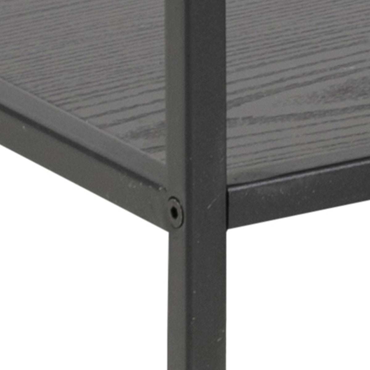 Metal Bookcase Wide in Black With 4 Shelves - Seaford