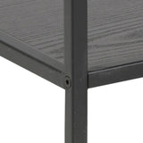 Metal Bookcase Wide in Black With 4 Shelves - Seaford