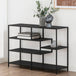 Metal Bookcase Wide in Black With 4 Shelves - Seaford