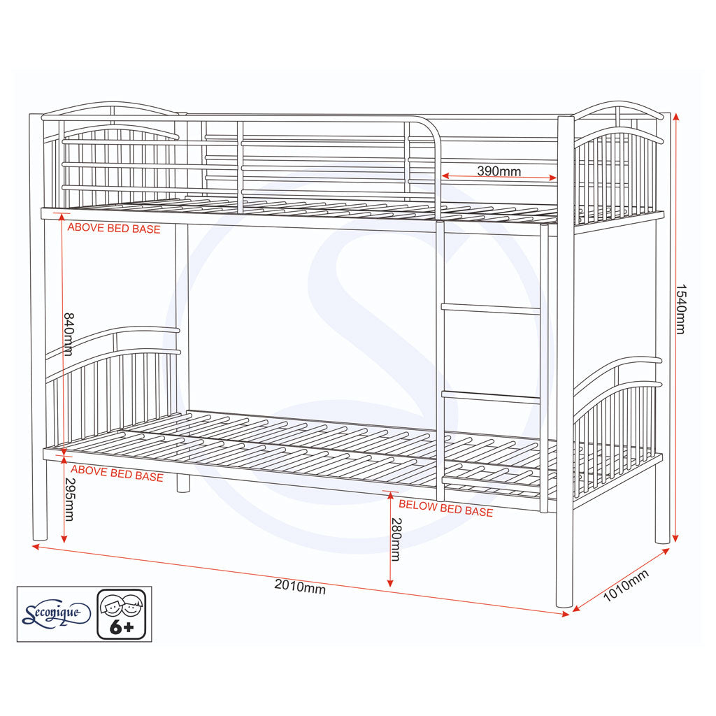 Metal Bunk Bed With Ladder - Ventura