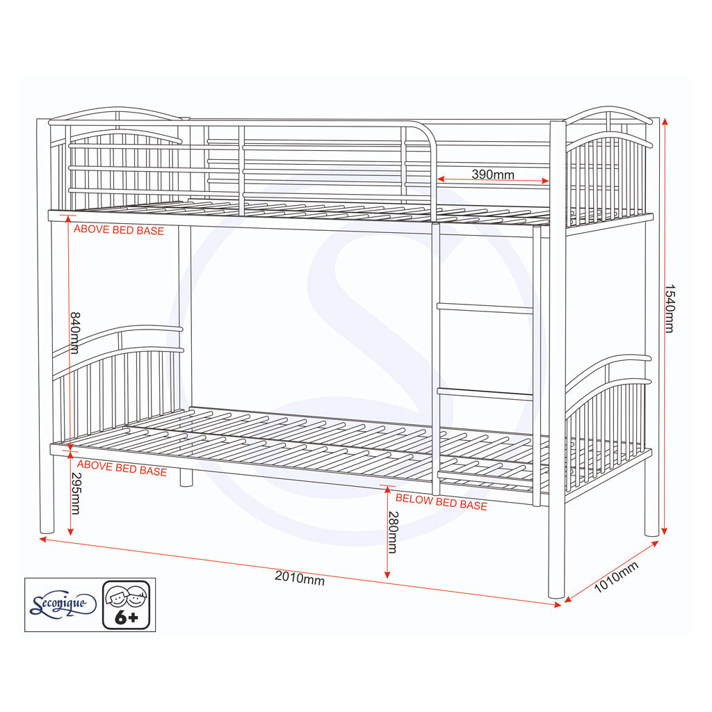 Metal Bunk Bed With Ladder - Ventura