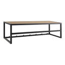 Metal Coat Rack in Black With Wooden Top - Seaford