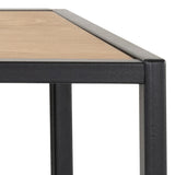 Metal Coat Rack in Black With Wooden Top - Seaford