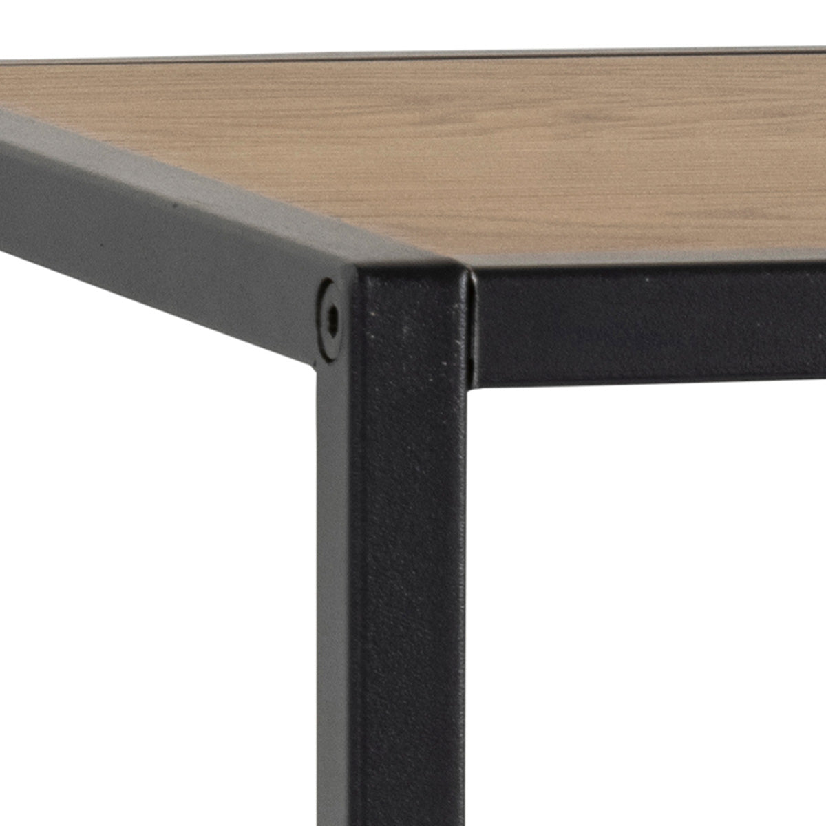 Metal Coat Rack in Black With Wooden Top - Seaford
