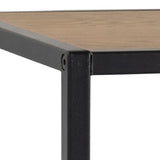 Metal Coat Rack in Black With Wooden Top - Seaford