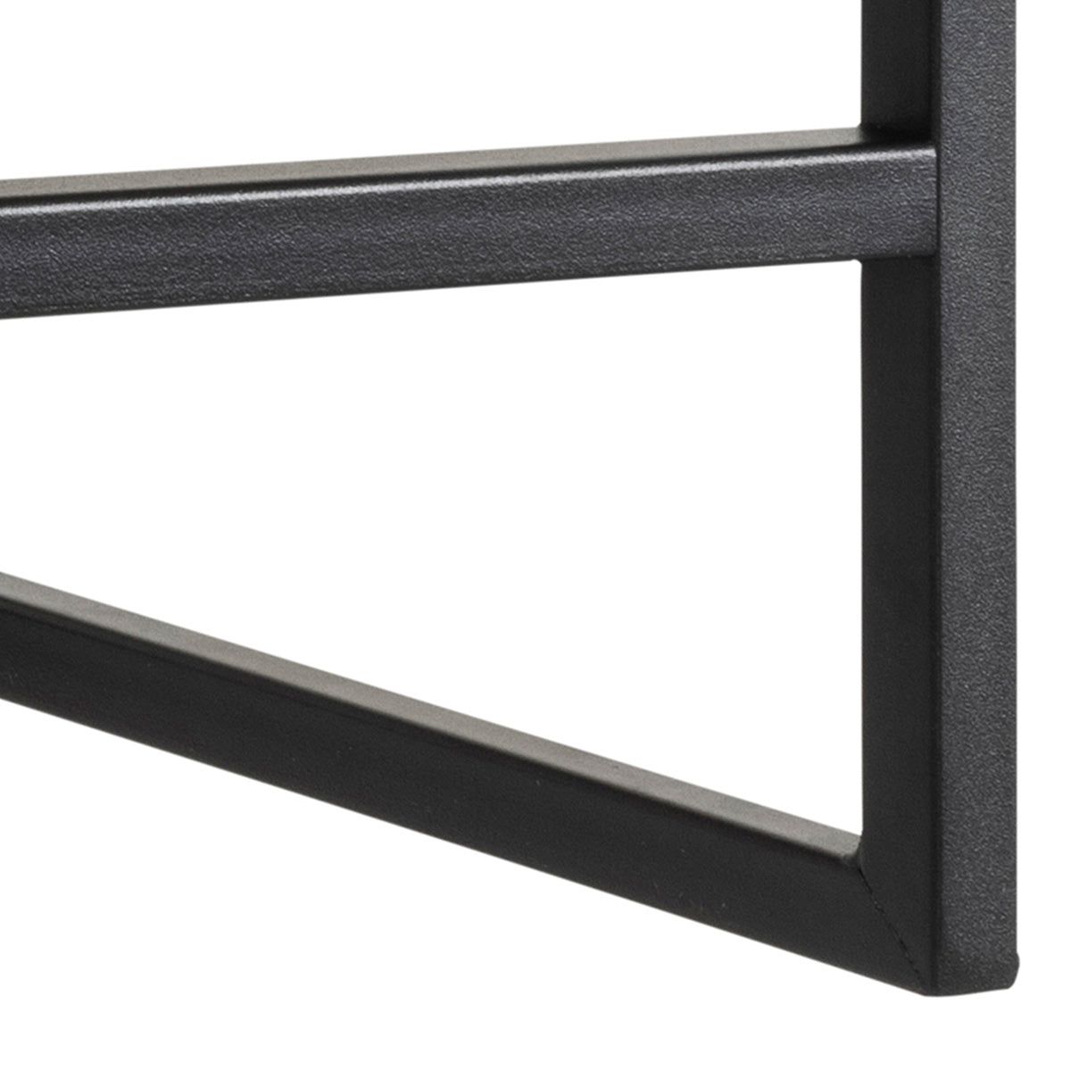 Metal Coat Rack in Black With Wooden Top - Seaford