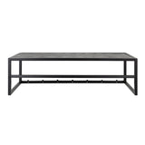Metal Coat Rack in Black With Wooden Top - Seaford
