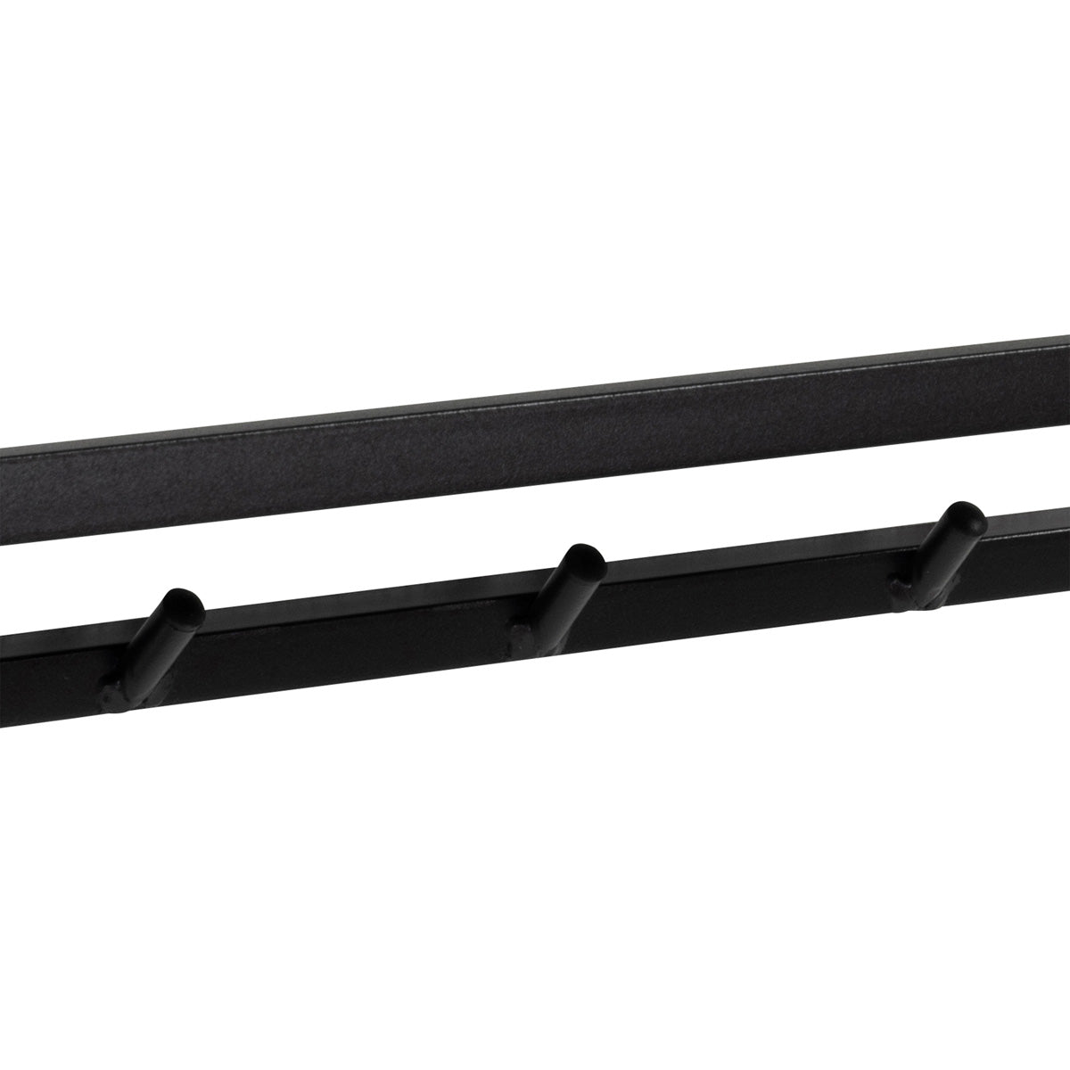 Metal Coat Rack in Black With Wooden Top - Seaford