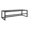 Metal Coat Rack in Black With Wooden Top - Seaford