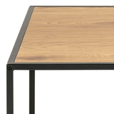 Metal Coffee Table Square in Black With Wooden Top - Seaford
