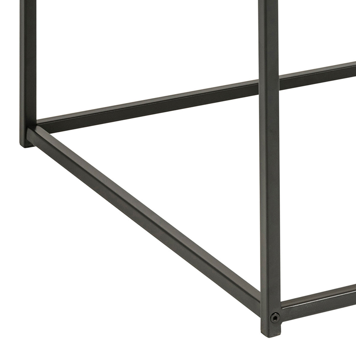 Metal Coffee Table Square in Black With Wooden Top - Seaford