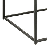 Metal Coffee Table Square in Black With Wooden Top - Seaford
