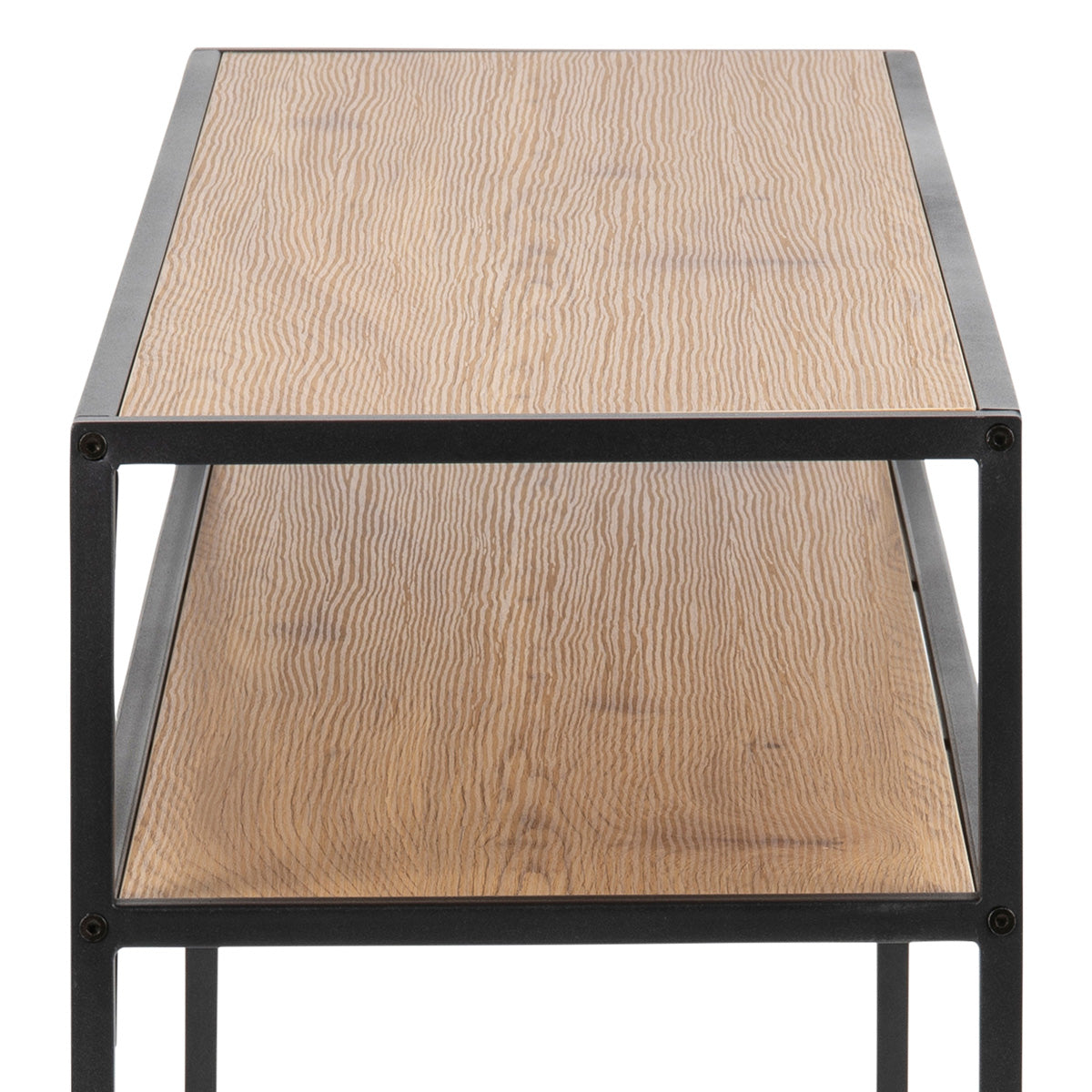 Metal Console Table With Wooden Top - Seaford