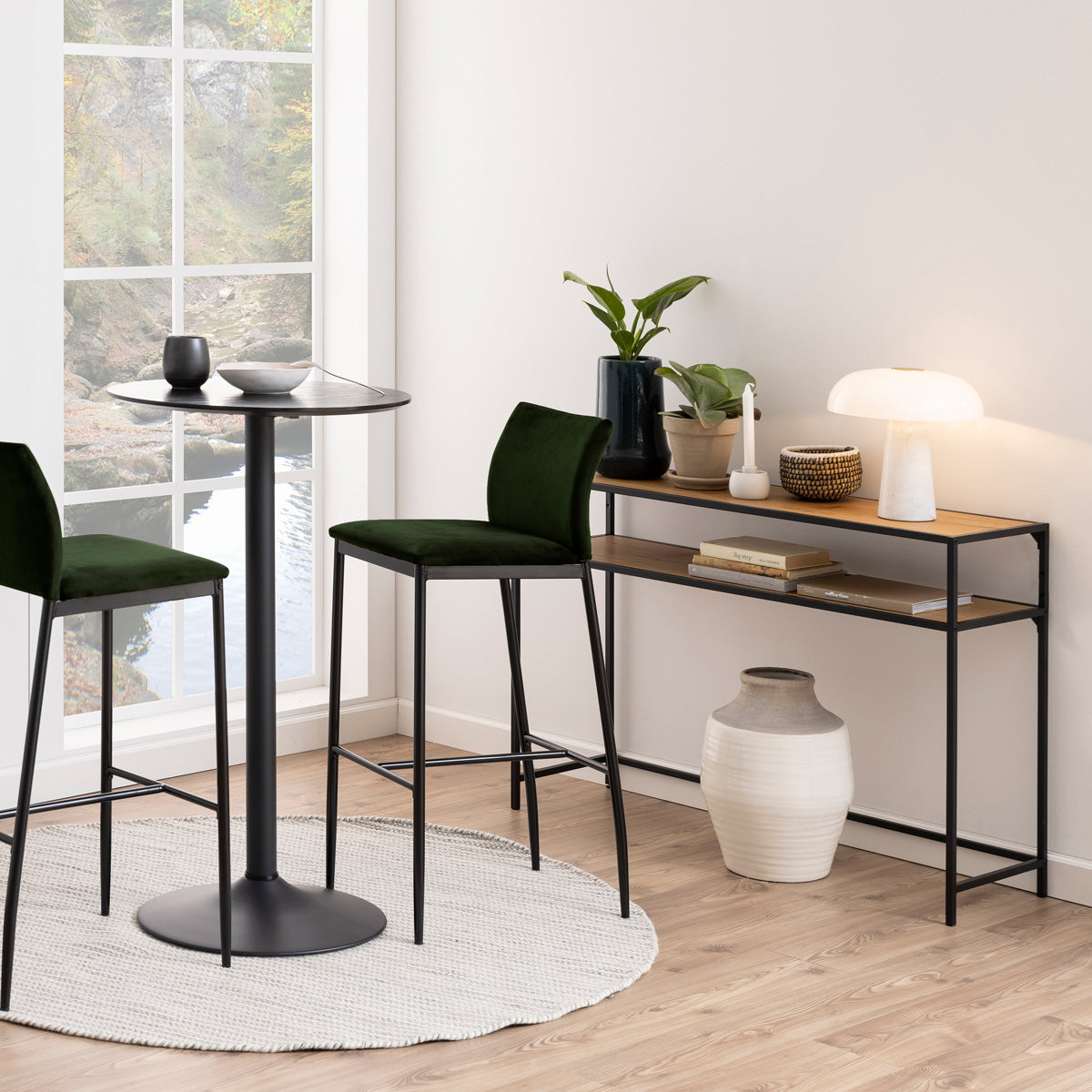 Metal Console Table With Wooden Top - Seaford
