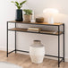 Metal Console Table With Wooden Top - Seaford