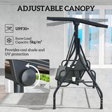 Metal Convertible 3 Seater Garden Swing Bench Bed - Velmora