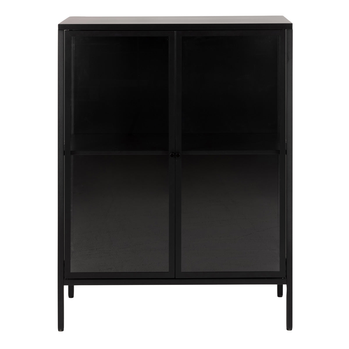Metal Display Cabinet Low With 2 Glass Doors - Newcastle