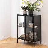 Metal Display Cabinet Low With 2 Glass Doors - Newcastle