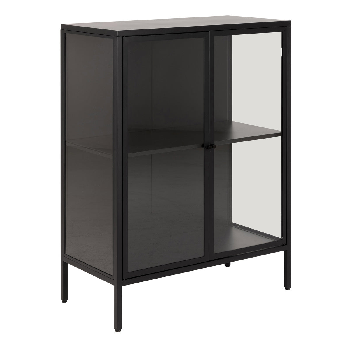 Metal Display Cabinet Low With 2 Glass Doors - Newcastle