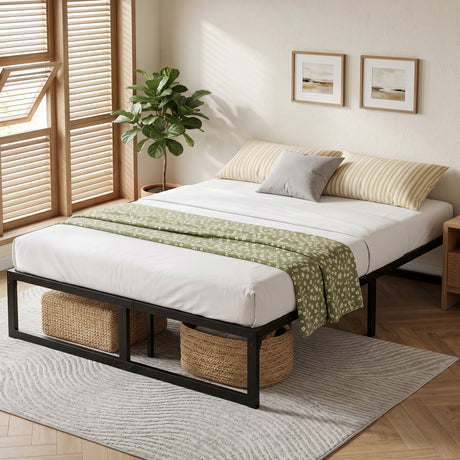 Metal Double Bed 135.6cm Wide - Velmora