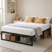 Metal Double Bed 135.6cm Wide - Velmora
