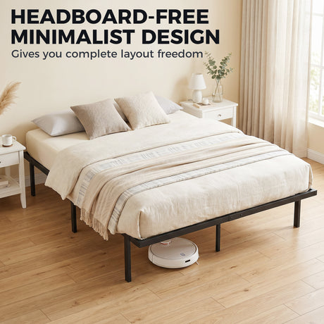 Metal Double Bed 136cm Wide - Velmora