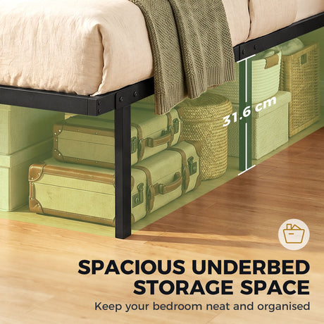 Metal Double Bed 136cm Wide - Velmora