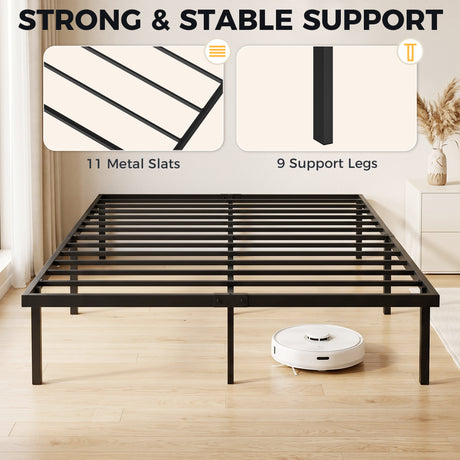 Metal Double Bed 136cm Wide - Velmora