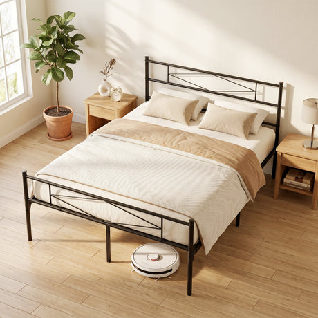 Metal Double Bed 137.5cm Wide - Velmora