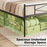 Metal Double Bed 137.5cm Wide - Velmora