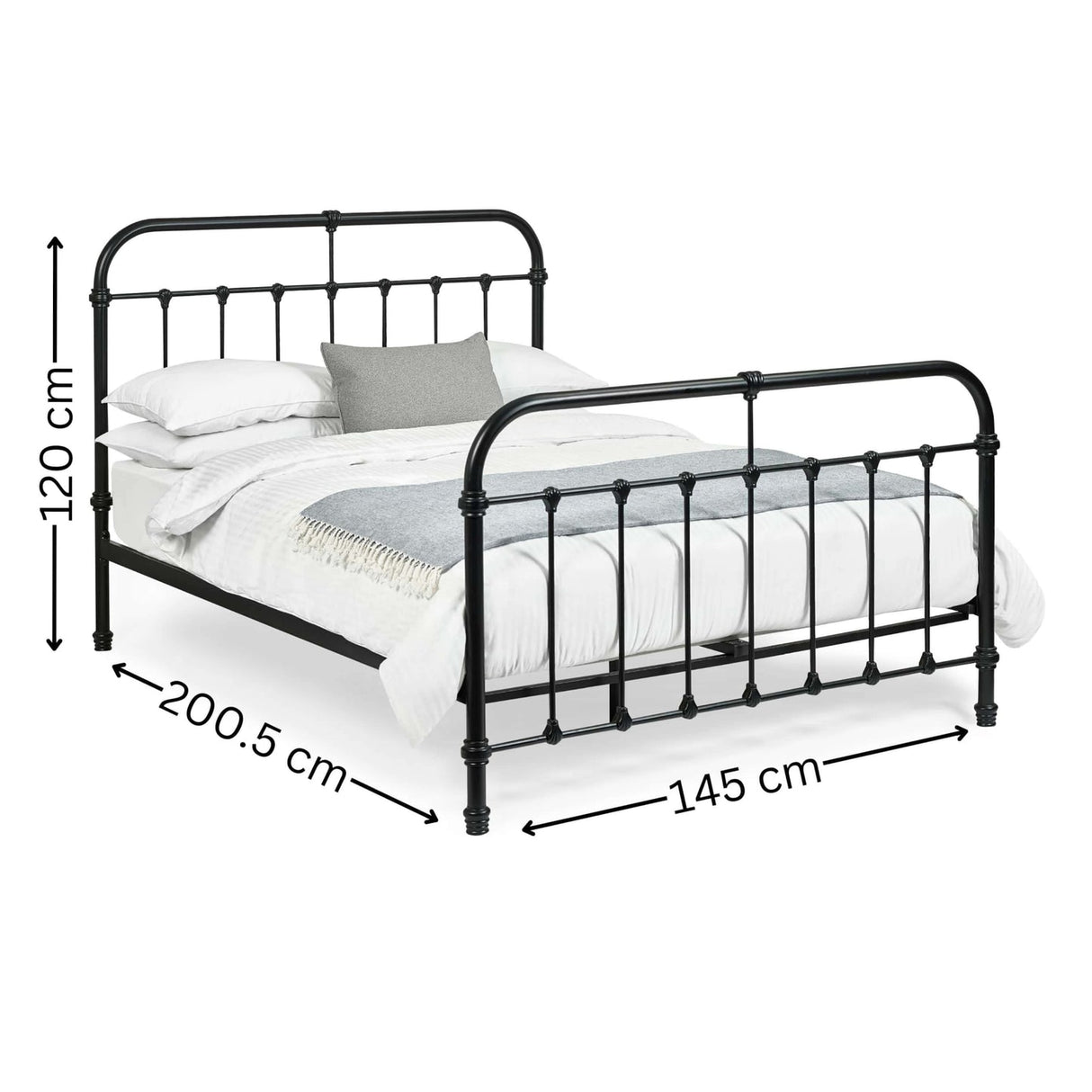 Metal Double Bed - Logan