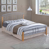 Metal Double Bed With Wooden Posts - Tetras