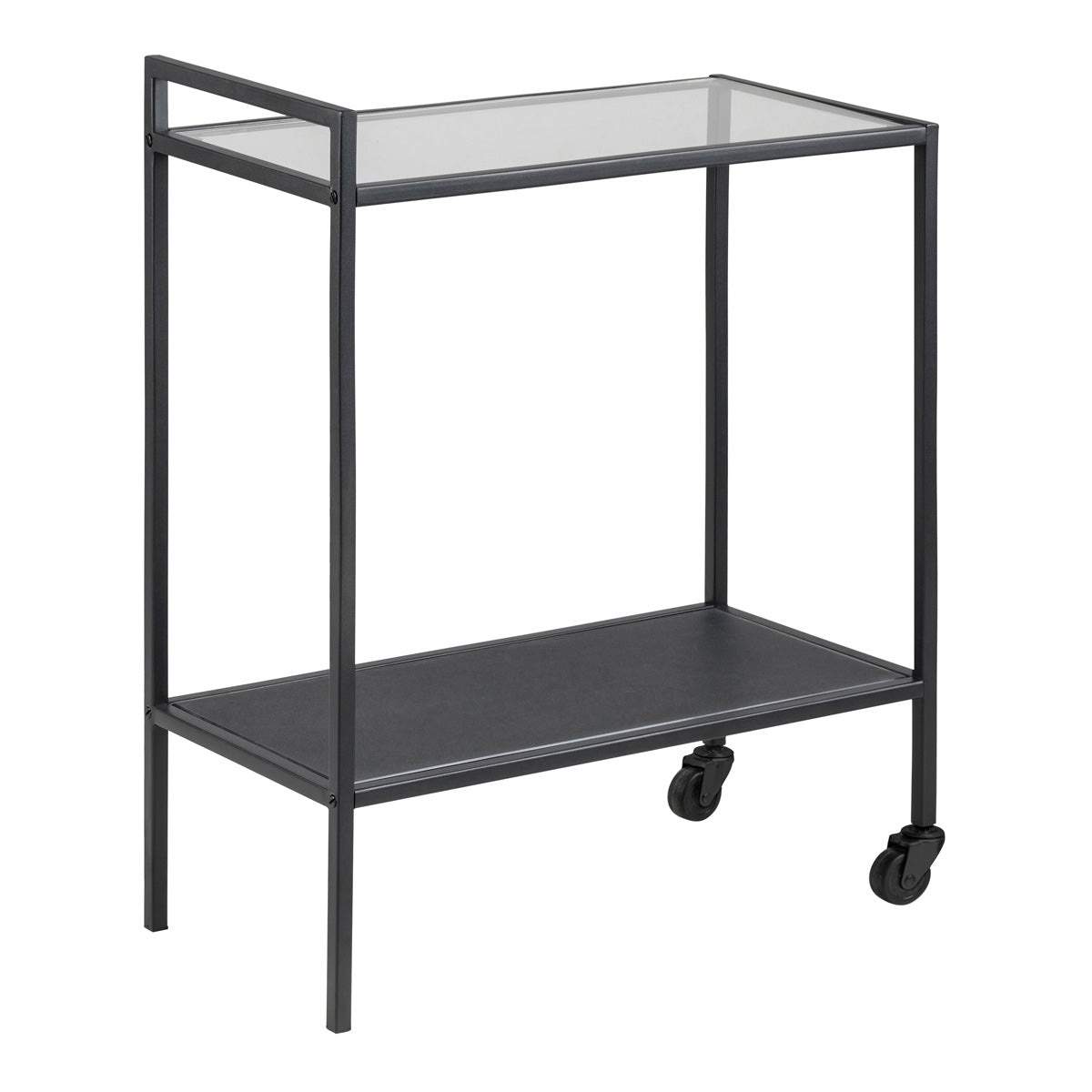 Metal Drinks Serving Trolley With Glass Top - Seaford