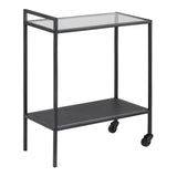 Metal Drinks Serving Trolley With Glass Top - Seaford
