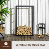 Metal Firewood Log Holder Tall 100cm High - Velmora