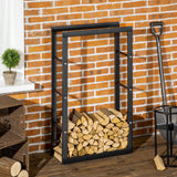 Metal Firewood Log Holder Tall 100cm High - Velmora
