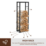 Metal Firewood Log Holder Tall 40cm Wide - Velmora