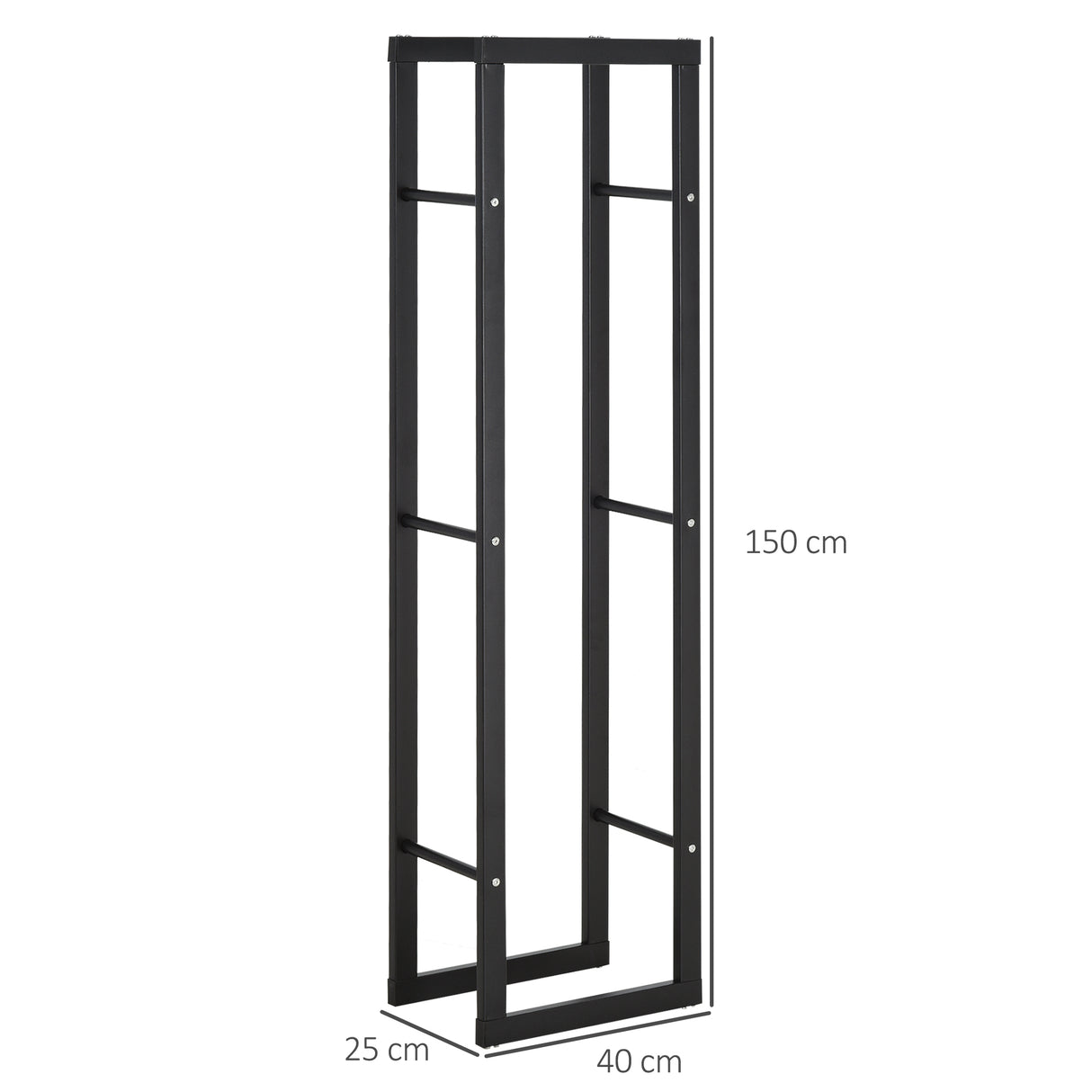 Metal Firewood Log Holder Tall 40cm Wide - Velmora