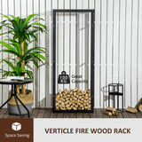 Metal Firewood Log Holder Tall 60cm Wide - Velmora