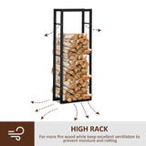 Metal Firewood Log Holder Tall 60cm Wide - Velmora