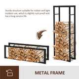 Metal Firewood Log Holder Tall 60cm Wide - Velmora
