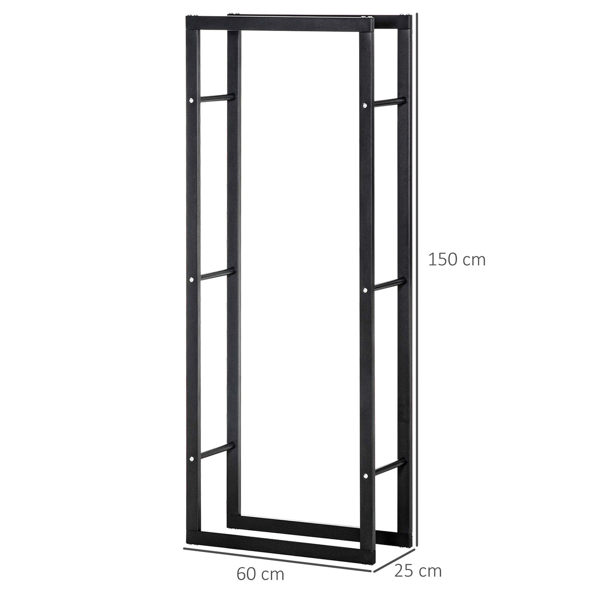 Metal Firewood Log Holder Tall 60cm Wide - Velmora
